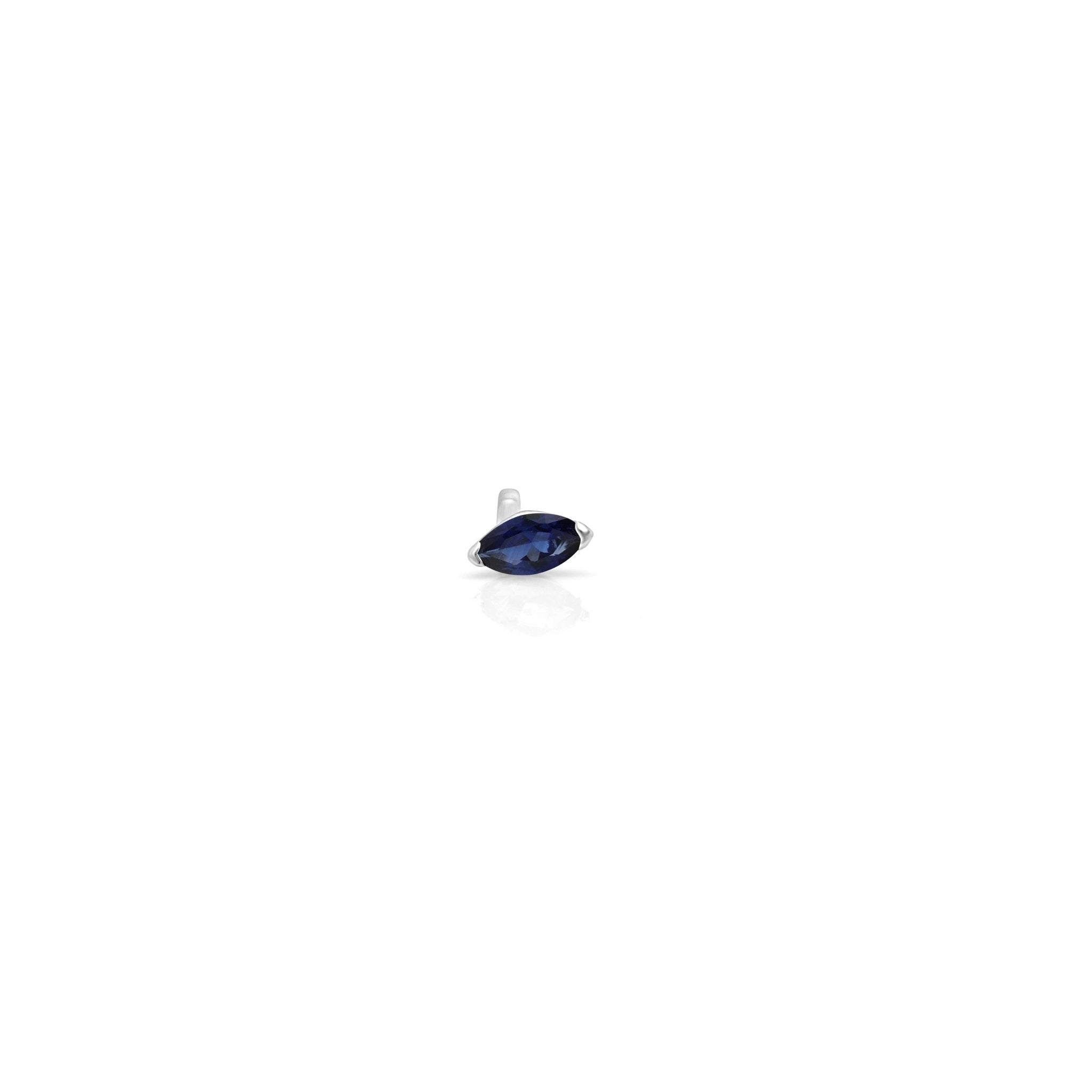 14k White Gold Blue Sapphire Marquise Screw Back Earrings for Women - Elegant Dangle Earrings for Weddings, Parties & Special Occasions