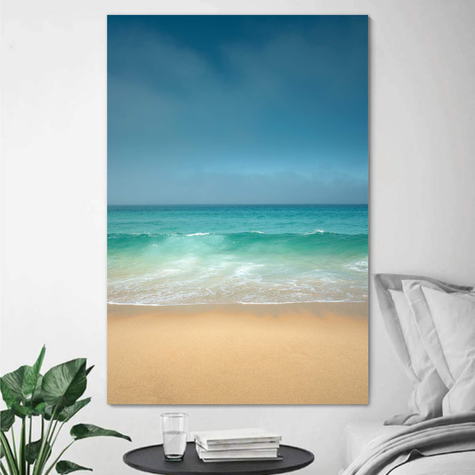 SIGNWIN Coastal Canvas Wall Art - 32x48 Inches Seashore View Beach Photography in Relaxing Blue Tones for Living Room, Bedroom & Office Decor