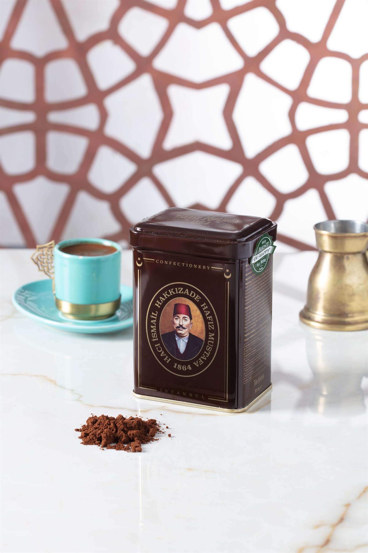 Premium Hafiz Mustafa 1864 Istanbul Turkish Coffee - Finest Ground Medium Roast Arabica Beans, Authentic Turkish Delight | Perfect Gift for Birthday, Christmas, Coffee Lovers | Enjoy at Home, Office or as a Traditional Turkish Treat