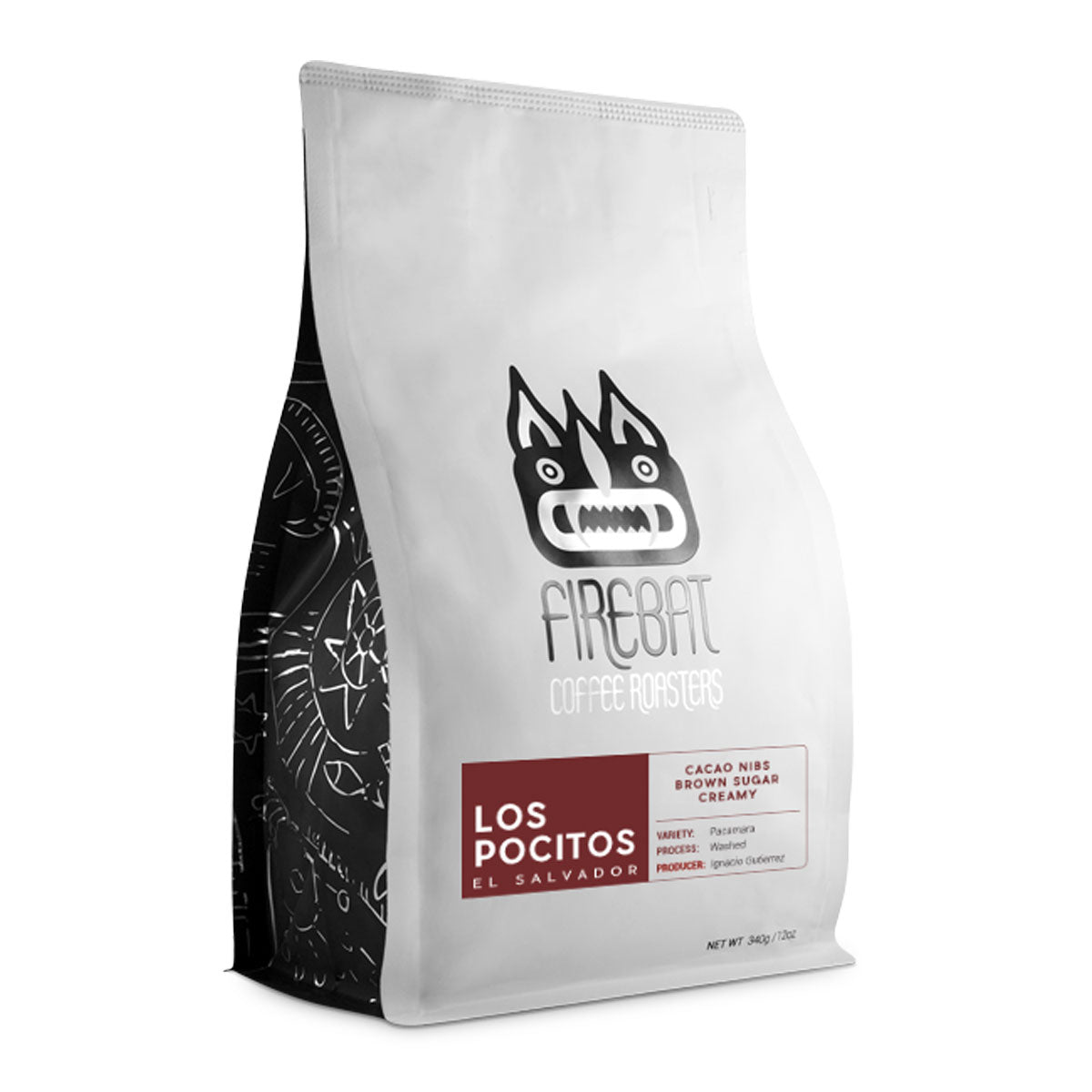 Firebat El Salvador Los Pocitos Whole Bean Coffee, 12oz - Premium Single Origin Arabica Beans for Espresso, French Press & Drip Brewing at Home or Office