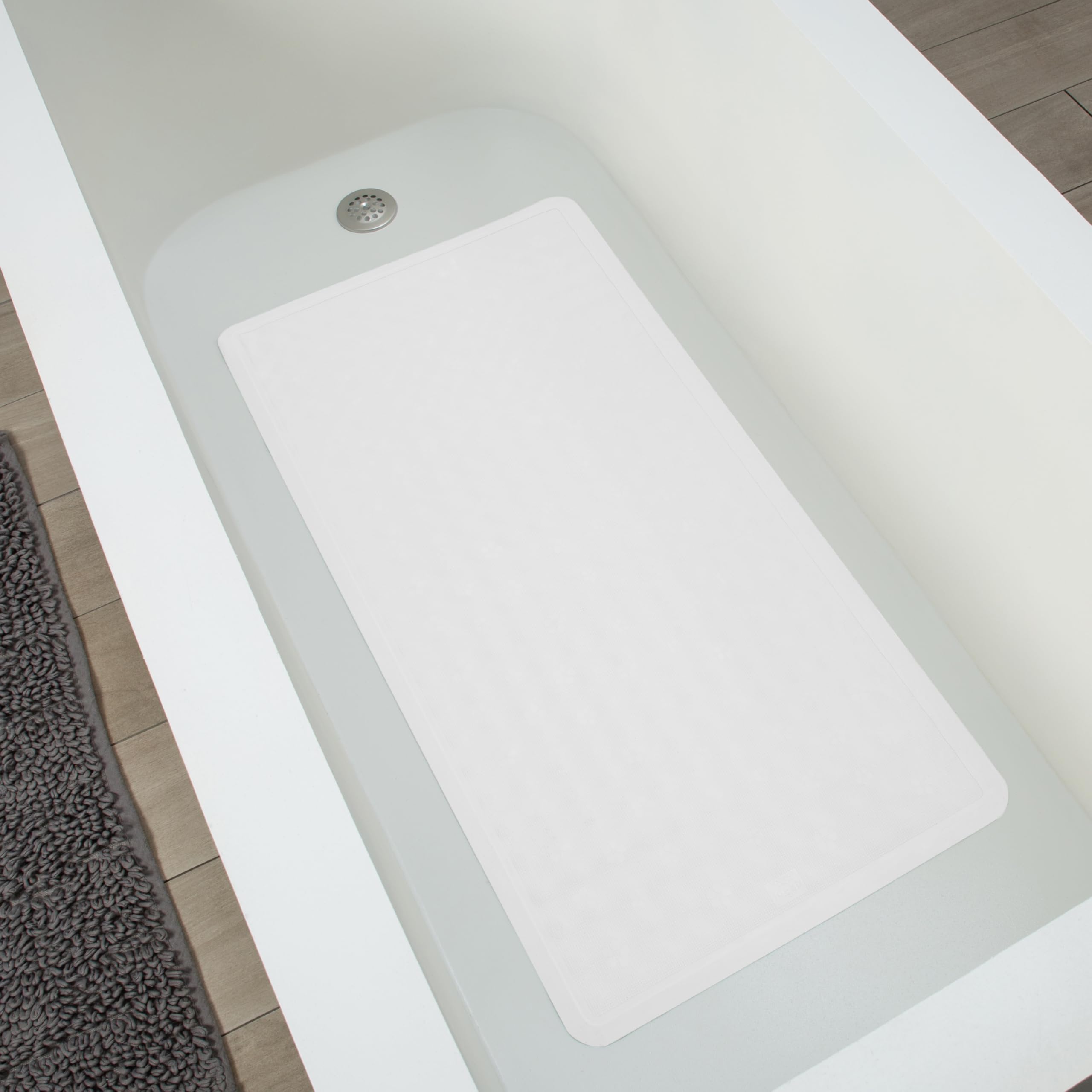 Anti-Slip Jumbo Bath Mat 18x36 - Safe for Shower & Bathtub - Home & Hotel Use