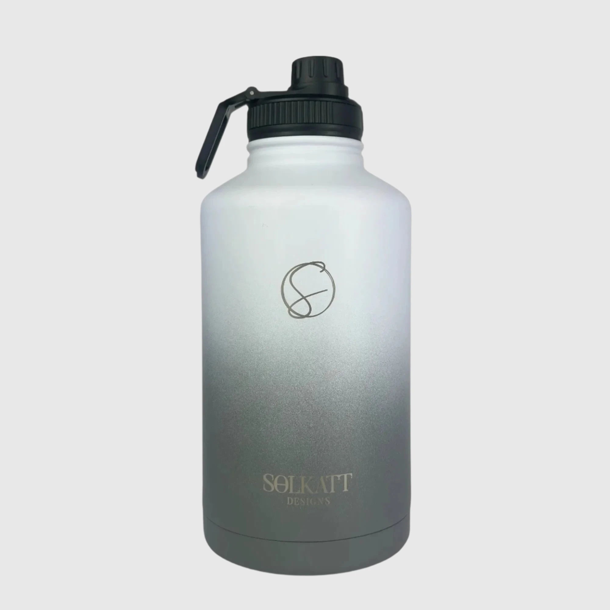 Premium Misty Grey Insulated Stainless Steel Water Bottle 64oz (1.9L) - Keeps Drinks Cold 24Hrs/Hot 12Hrs - Perfect for Hiking, Gym & Outdoor Activities