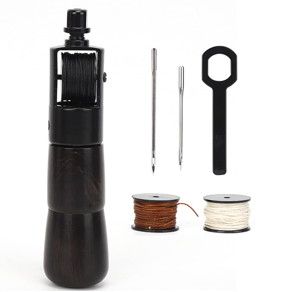 Evonecy DIY Leather Sewing Awl Kit - Professional Lock Stitch Tool for Repairing Leather, Canvas & Fabric - Non-Slip Handle for Army, Outdoor & Craft Projects - Perfect for Shoe Repair, Bag Making & Upholstery
