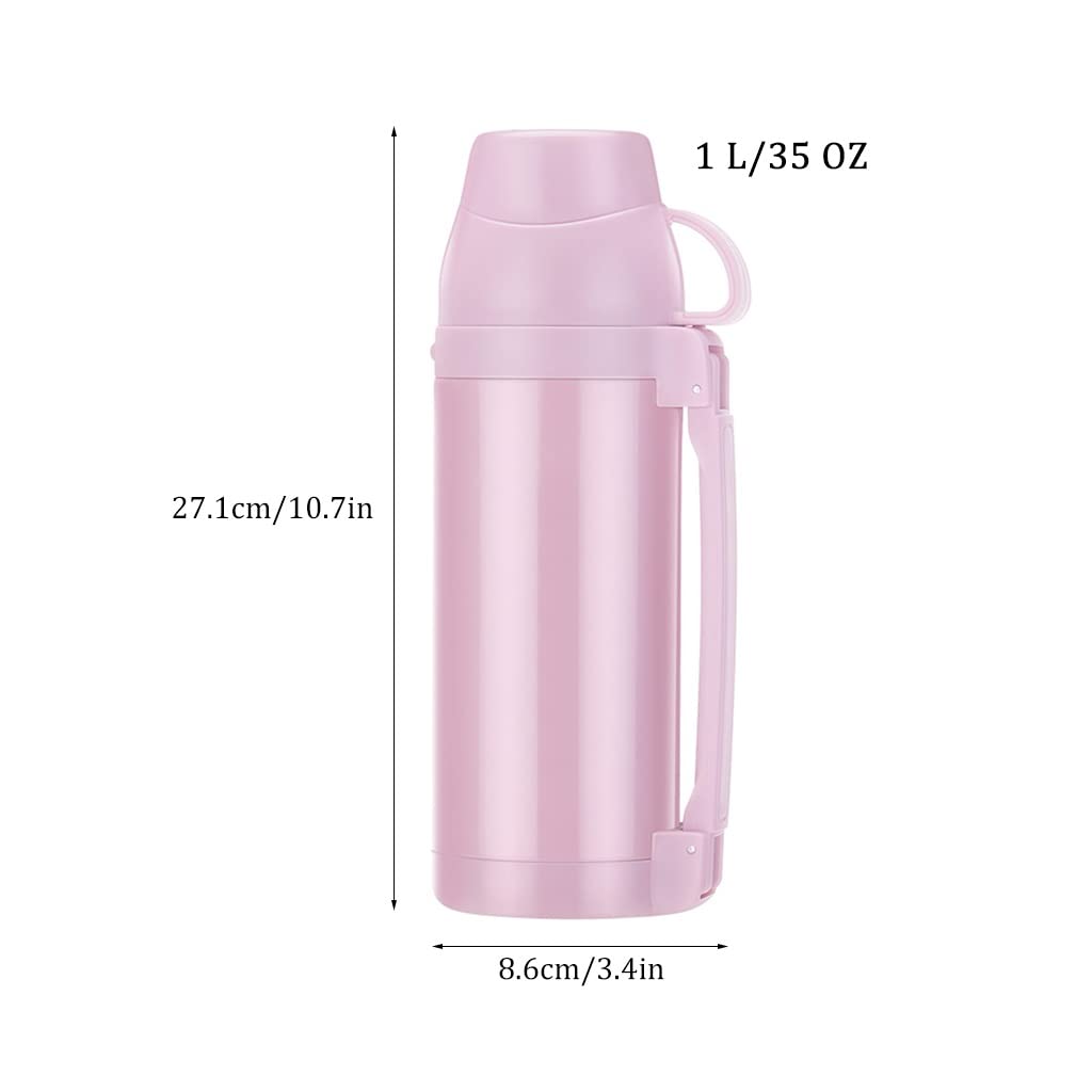 Premium Stainless Steel Insulated Water Bottle - 35oz/1L Thermos for Hot & Cold Drinks, 24-Hour Temperature Retention, Leak-Proof Travel Flask - Perfect for Gym, Hiking, Camping & Outdoor Activities (Purple)