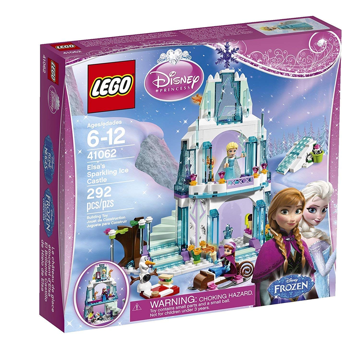 LEGO Disney Princess Elsa's Sparkling Ice Castle Building Set #41062 - Frozen Toy Castle for Kids Ages 6-12 | Creative Play & Disney Movie Collection Display