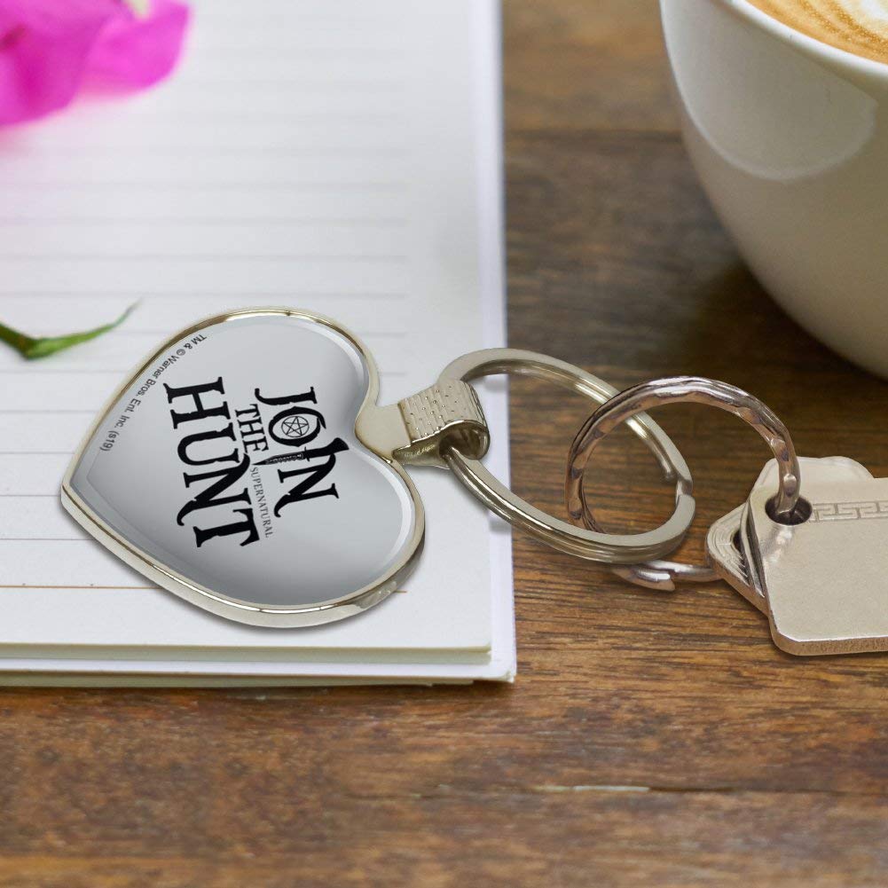 Supernatural Join the Hunt Keychain - Heart Love Metal Key Ring for Fans | Perfect for Keys, Bags & Gifts - GRAPHICS & MORE