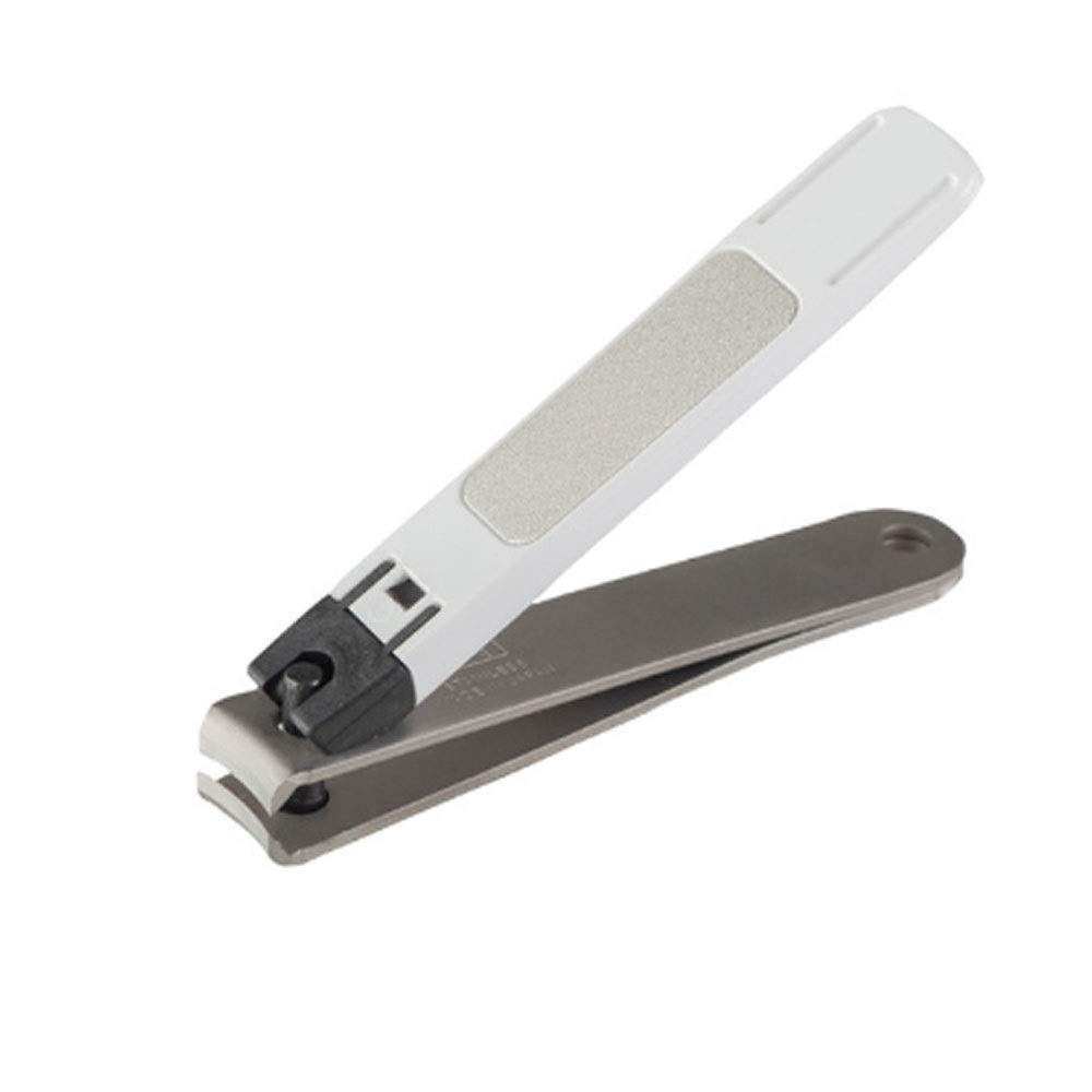 QYTECzjd Professional Stainless Steel Toe Nail Clippers for Adults - 9.2 x 1.6cm Splash-Proof Design, Red & White Color Options (White) - Perfect for Home, Travel, and Pedicure Care