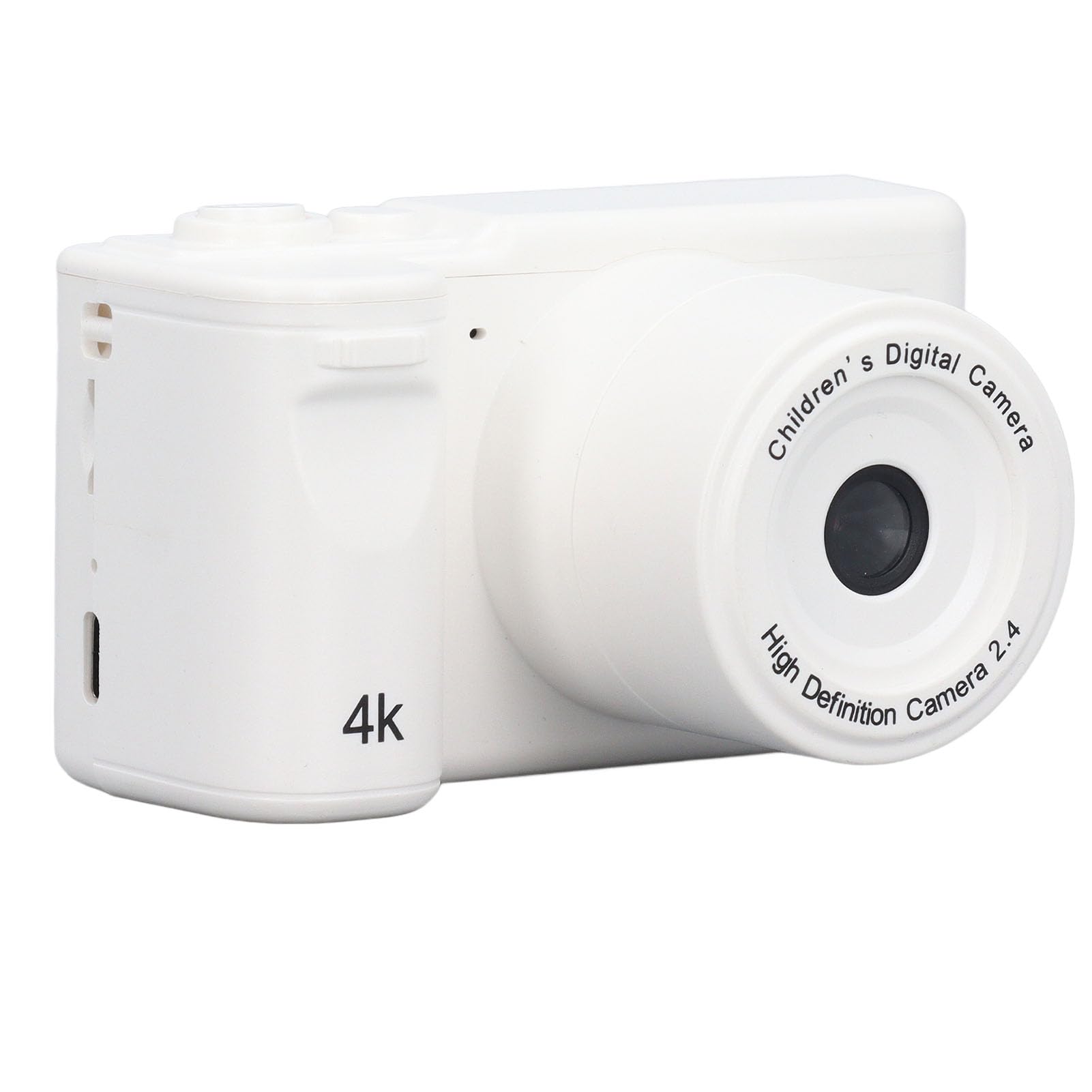 4K Kids Digital Camera with Foldable Tripod & IPS Screen - 8X Digital Zoom, Auto Light Fill - Compact Travel Camera for Hiking, Camping, Birthday Gifts & Outdoor Adventures (White)