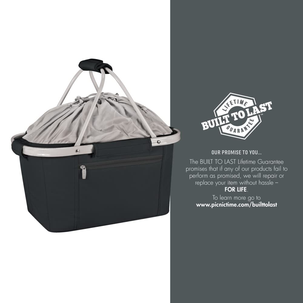 NCAA West Virginia Mountaineers Insulated Collapsible Picnic Basket - Portable Cooler Tote Bag for Groceries, Beach, Tailgating & Outdoor Activities