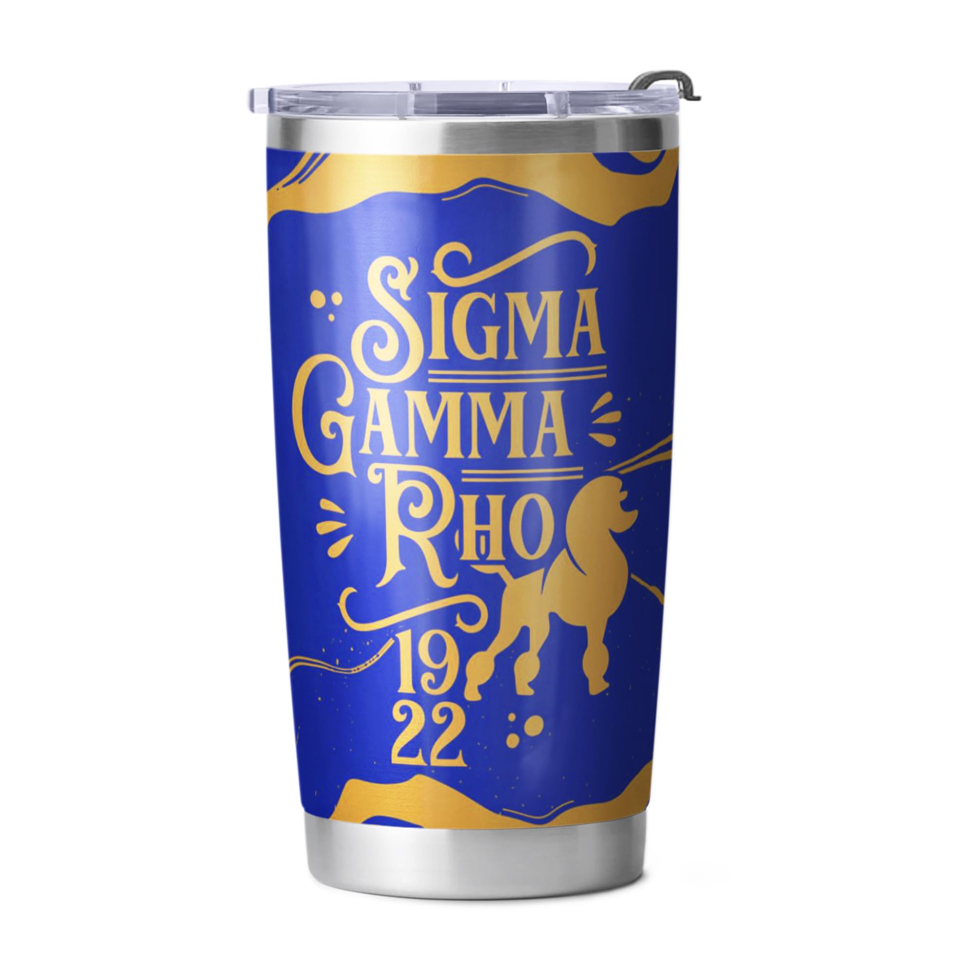 BBGreek Sigma Gamma Rho 20 oz Stainless Steel Insulated Tumbler - SGRho 1922 Sorority Cup with Lid & Straw - Perfect for Sisterhood Events, College Parties & Greek Life Accessories