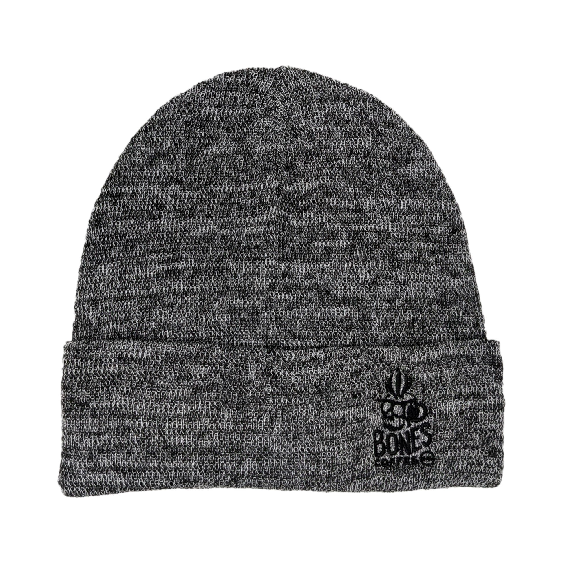 Skull Logo Beanie - Trendy Grey Winter Hat for Men & Women - Perfect for Streetwear, Outdoor Activities, and Cold Weather Fashion