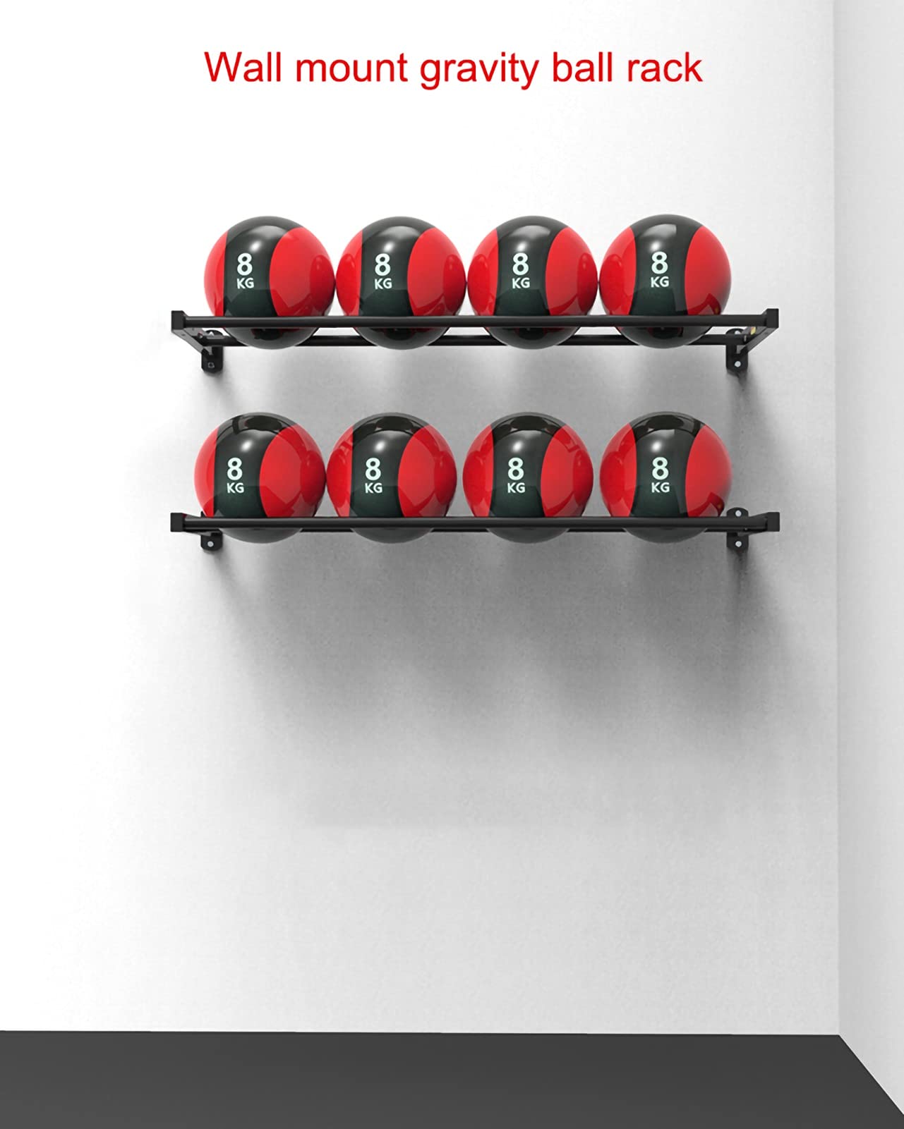 Wall-Mounted Metal Ball Storage Rack - Heavy Duty Sports Ball Holder for Basketball, Soccer, Football, Volleyball & Exercise Balls - Space Saving Wall Organizer for Garage, Gym & Playroom (Black)