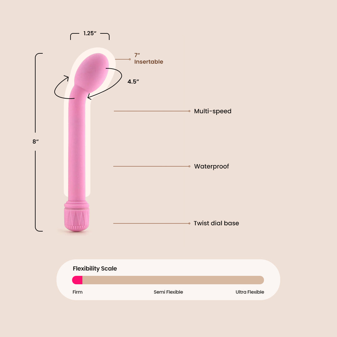 First Time® G Spot Tulip Vibrator - Rechargeable Waterproof Silicone Massager for Women - Perfect for Solo Play & Couples Intimacy