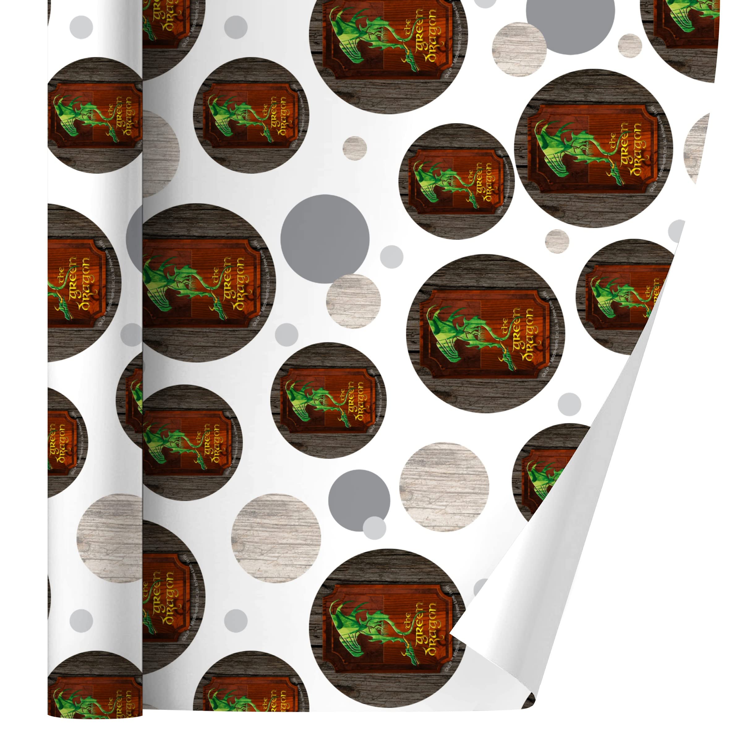 The Lord of the Rings The Green Dragon Gift Wrap Paper Roll - Premium Quality Wrapping Paper for Birthday, Christmas & Party Gifts - Perfect for LOTR Fans & Fantasy Theme Presents