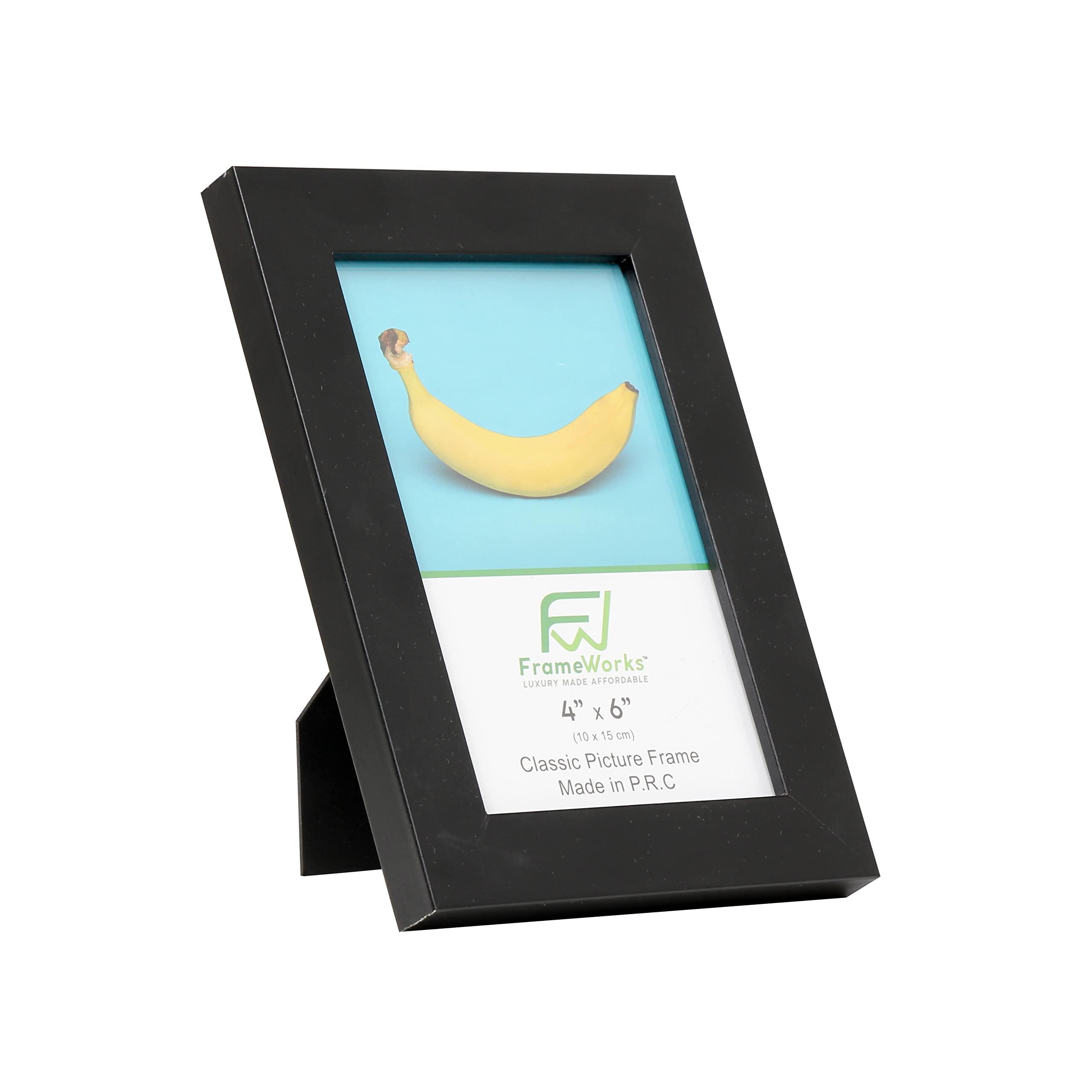FrameWorks 2-Pack 4x6 Picture Frames Black - Classic Wooden Photo Frames with Tempered Glass, Modern Matte Finish for Prints, Posters, Certificates & Wall Decor - Perfect for Home, Office, Gallery & Gift Giving