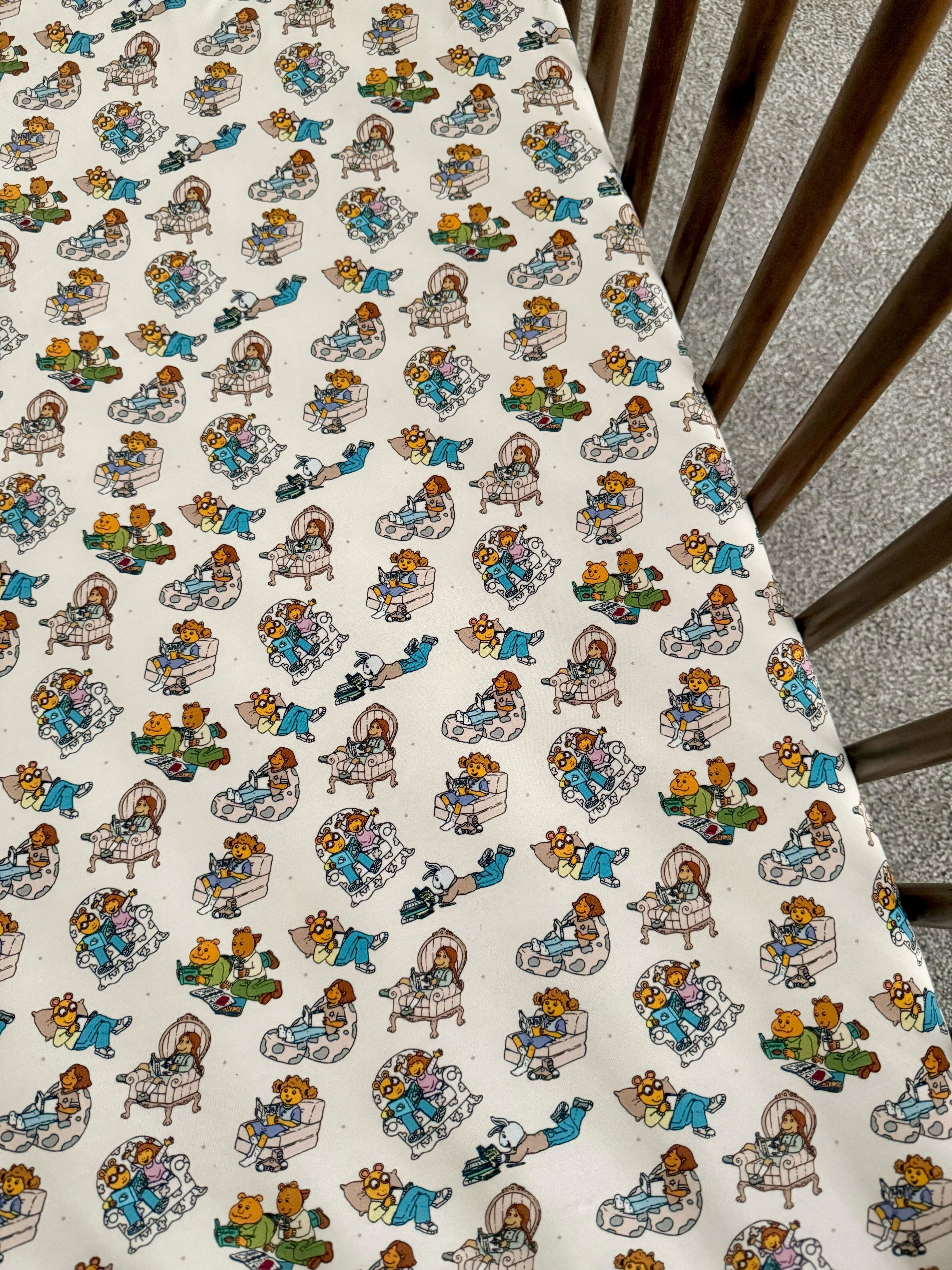 Arthur™ Little Readers Crib Sheet - Soft Baby Bedding for Nursery & Toddler Sleep | Perfect for Storytime, Naptime & Newborn Photo Shoots