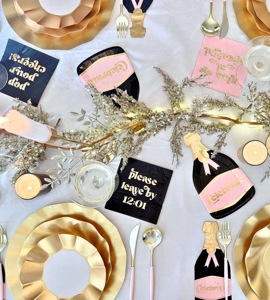 Ultimate New Year's Tablescape Decorations - Elegant Holiday Table Setting for Celebrations & Parties | Perfect for NYE, Christmas & Special Occasions