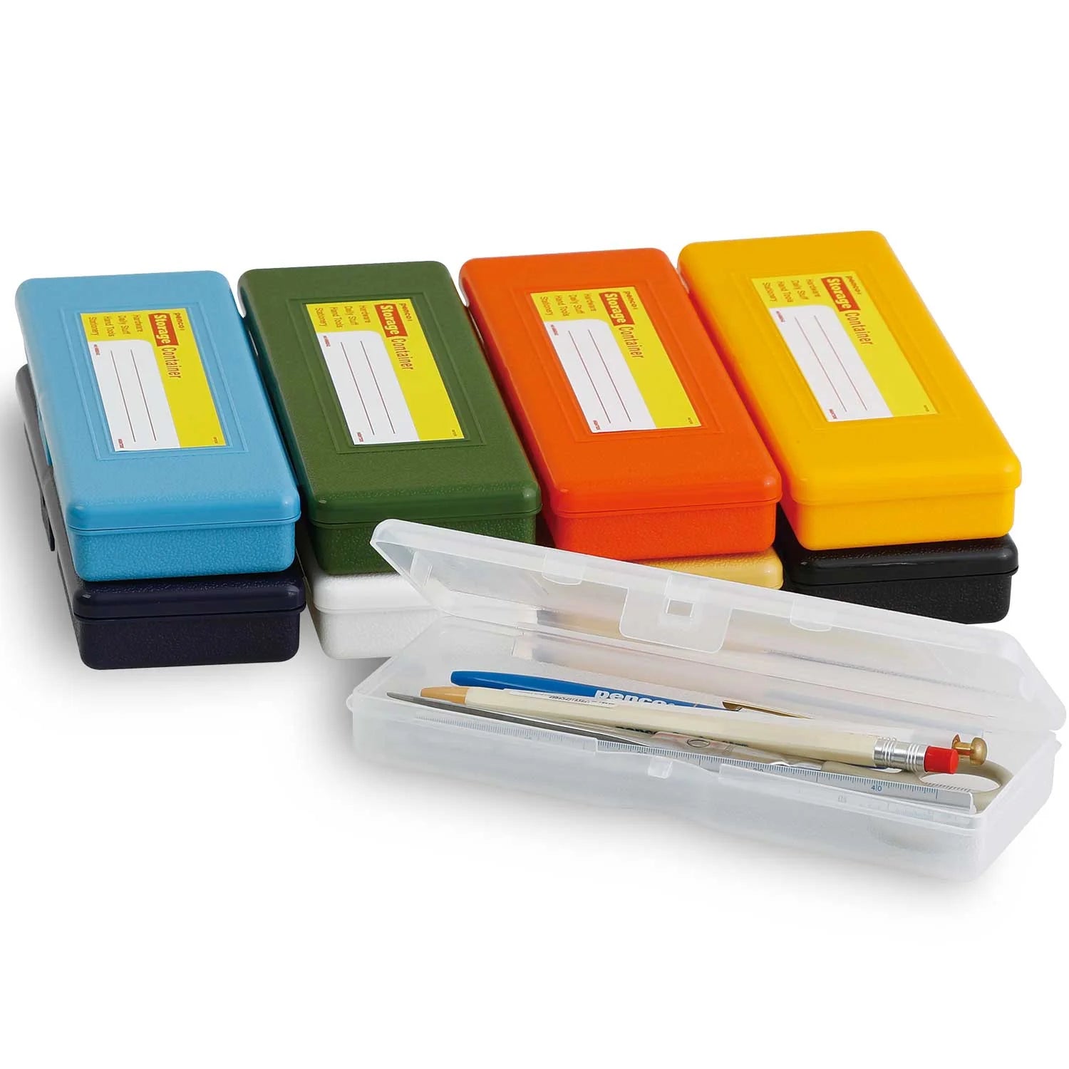 Light Blue Pen Storage Container Case - Organize Pens, Pencils & Art Supplies for School, Office & Home Use