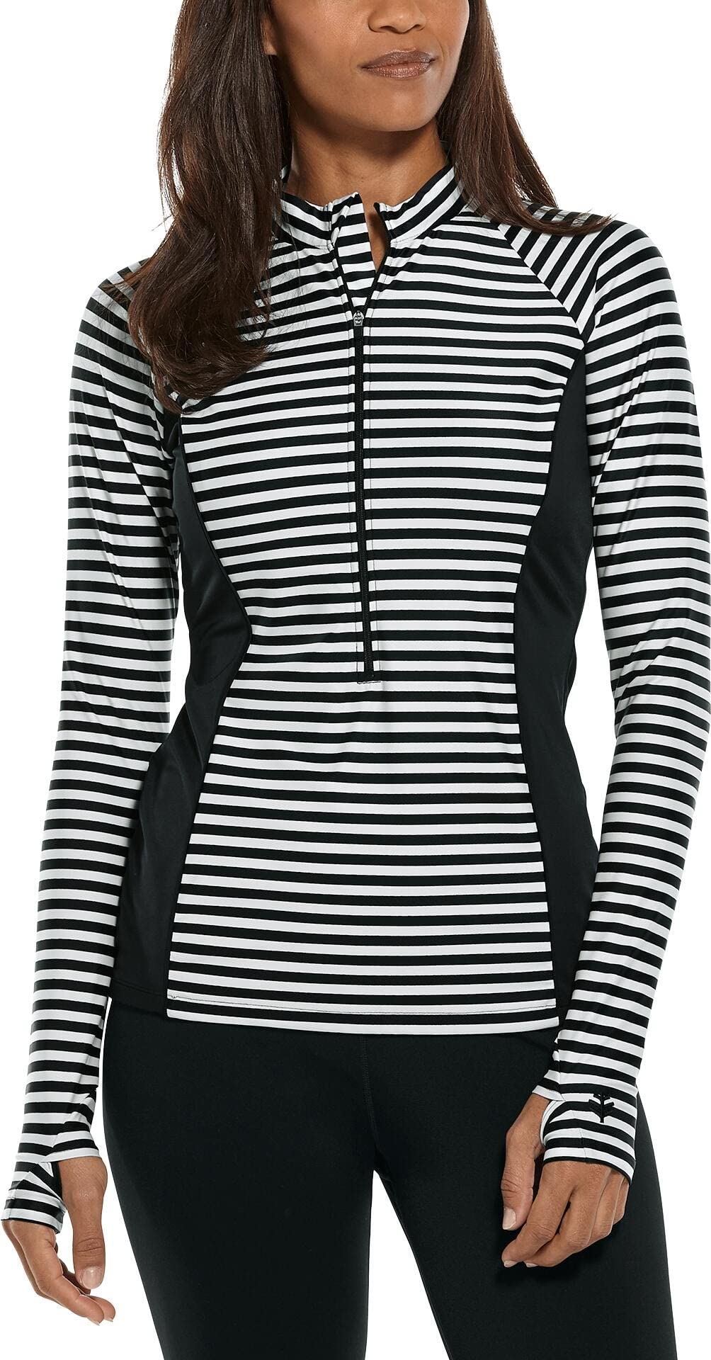 Coolibar UPF 50+ Women's Escalante Zip Rash Guard - Sun Protective Swim Shirt for Surfing, Swimming & Outdoor Activities