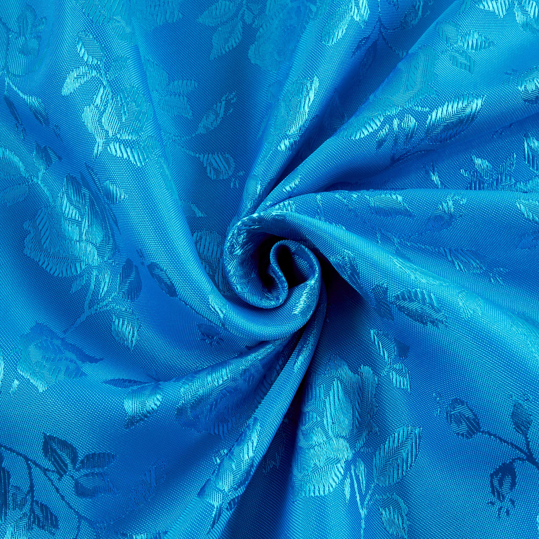 Turquoise Rose Satin Jacquard Fabric by the Yard - Premium Dressmaking & Upholstery Material for DIY Fashion & Home Decor