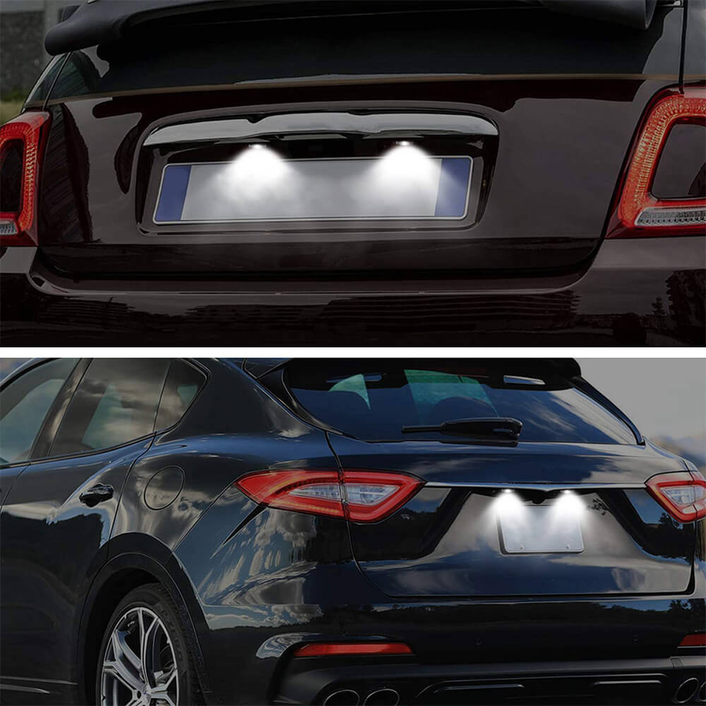 Bright LED License Plate Light Assembly - 18 SMD LEDs for Fiat 500, Dodge Viper, Jeep Grand Cherokee & Maserati Levante - Waterproof Tag Light for Night Driving & Enhanced Visibility