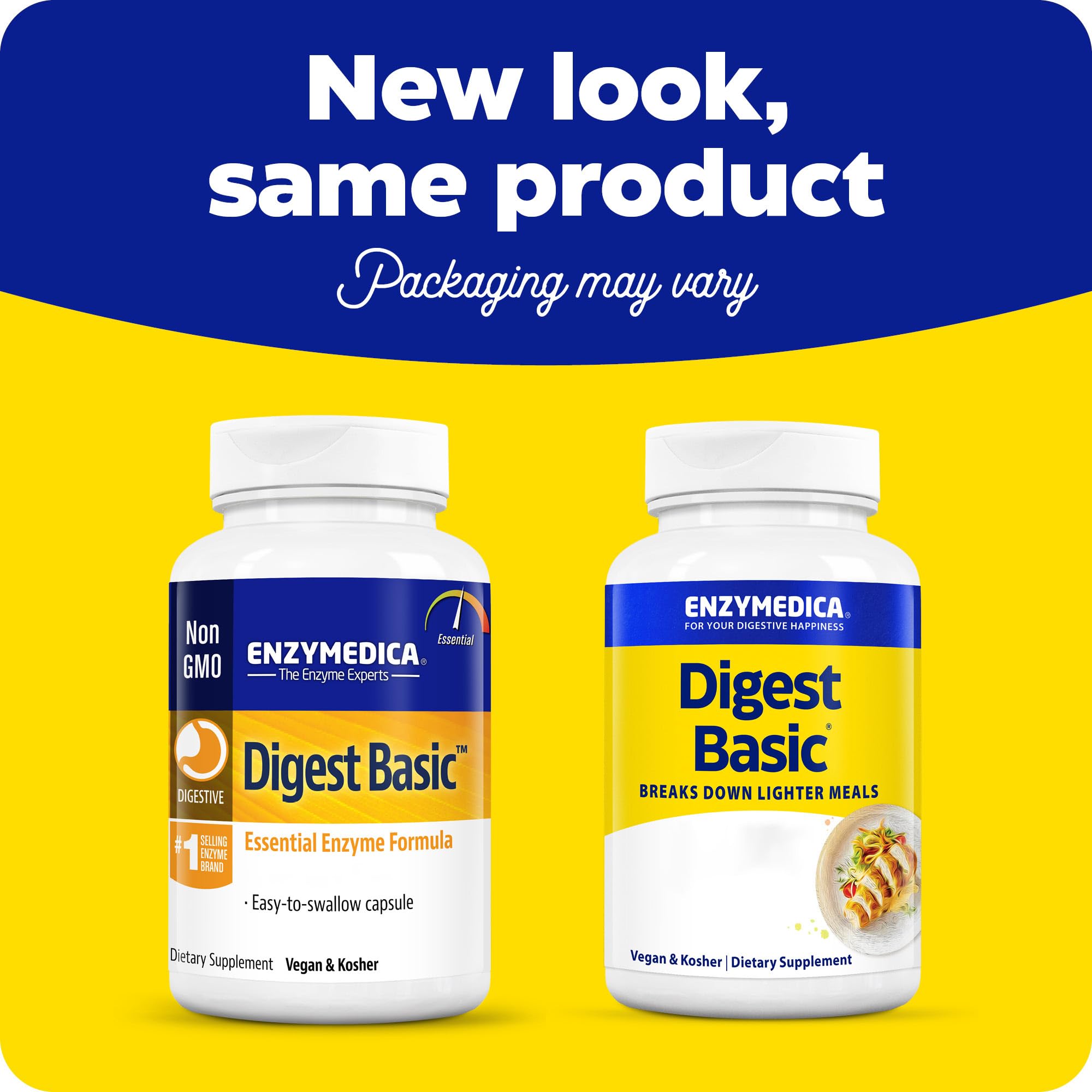 Enzymedica Digest Basic 30 Capsules - Digestive Enzyme Supplement for Gut Health & Bloating Relief - Supports Digestion for Meals, Travel & Daily Wellness