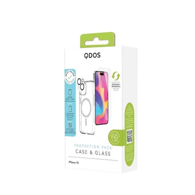 QDOS Pack iPhone 15 Case - Shockproof Protective Cover for iPhone 15/15 Pro - Slim Fit with Military-Grade Protection - Perfect for Outdoor Activities, Travel & Daily Use