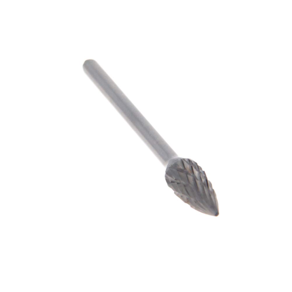 Utoolmart Tungsten Carbide Rotary Files - 3mm Shank Double Cut Conical Burrs (6mm Diameter) for Wood, Soft Metal & Carving - 3pc Set - Perfect for Die Grinder, Drill Bits, Polishing & DIY Projects