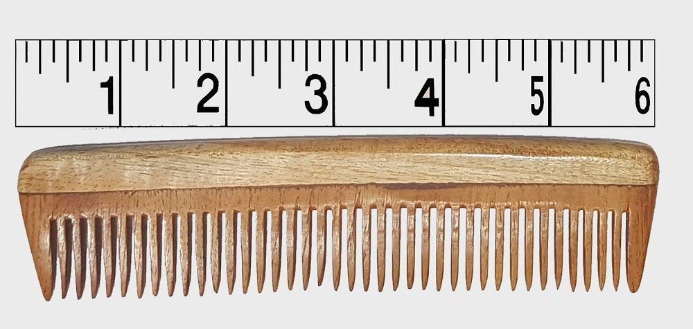 Ekan Handmade Neem Wood Comb for Men & Women - Natural Anti-Static Pocket Hair Comb (30g) - Perfect for Travel, Daily Grooming & Scalp Massage