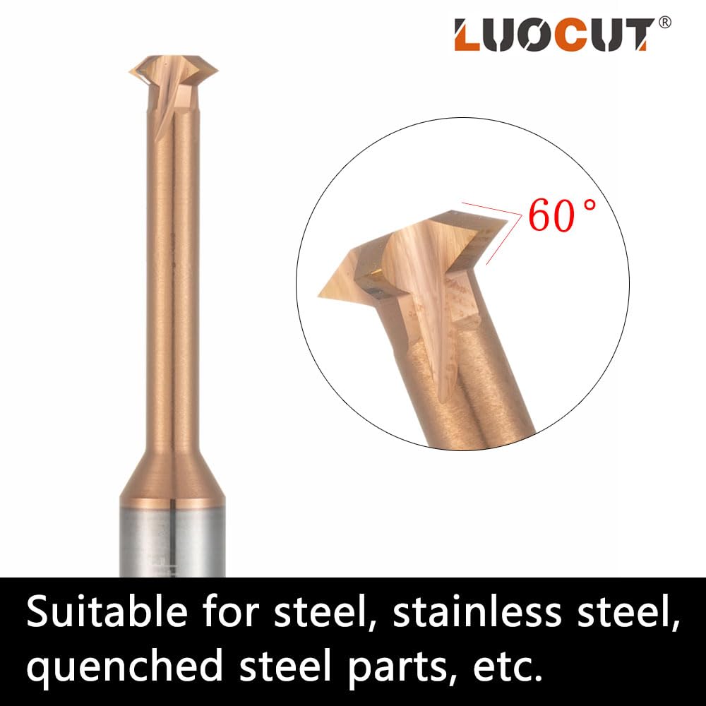 High Precision Thread Milling Cutter Set (5pcs-D5.9 P0.75-2.0) - AlTiN Coated CNC Tool for Steel, HRC60 - Ideal for Thread Milling on CNC Machines in Metalworking & Automotive Industries