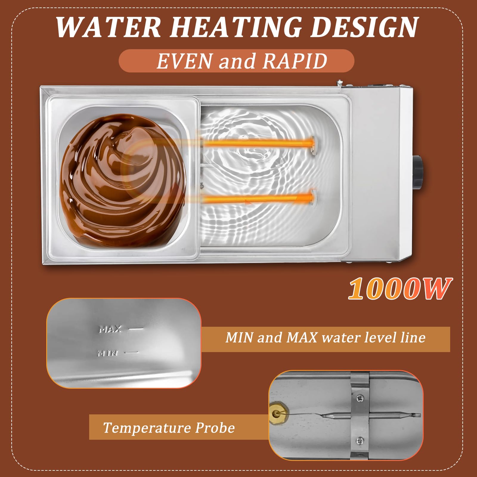 Commercial Chocolate Tempering Machine - 9 Lbs Capacity, Dual Tanks, 1000W Stainless Steel Electric Chocolate Melter with Precise Temperature Control (86-185°F) - Perfect for Bakeries, Candy Shops & Home Chocolate Making