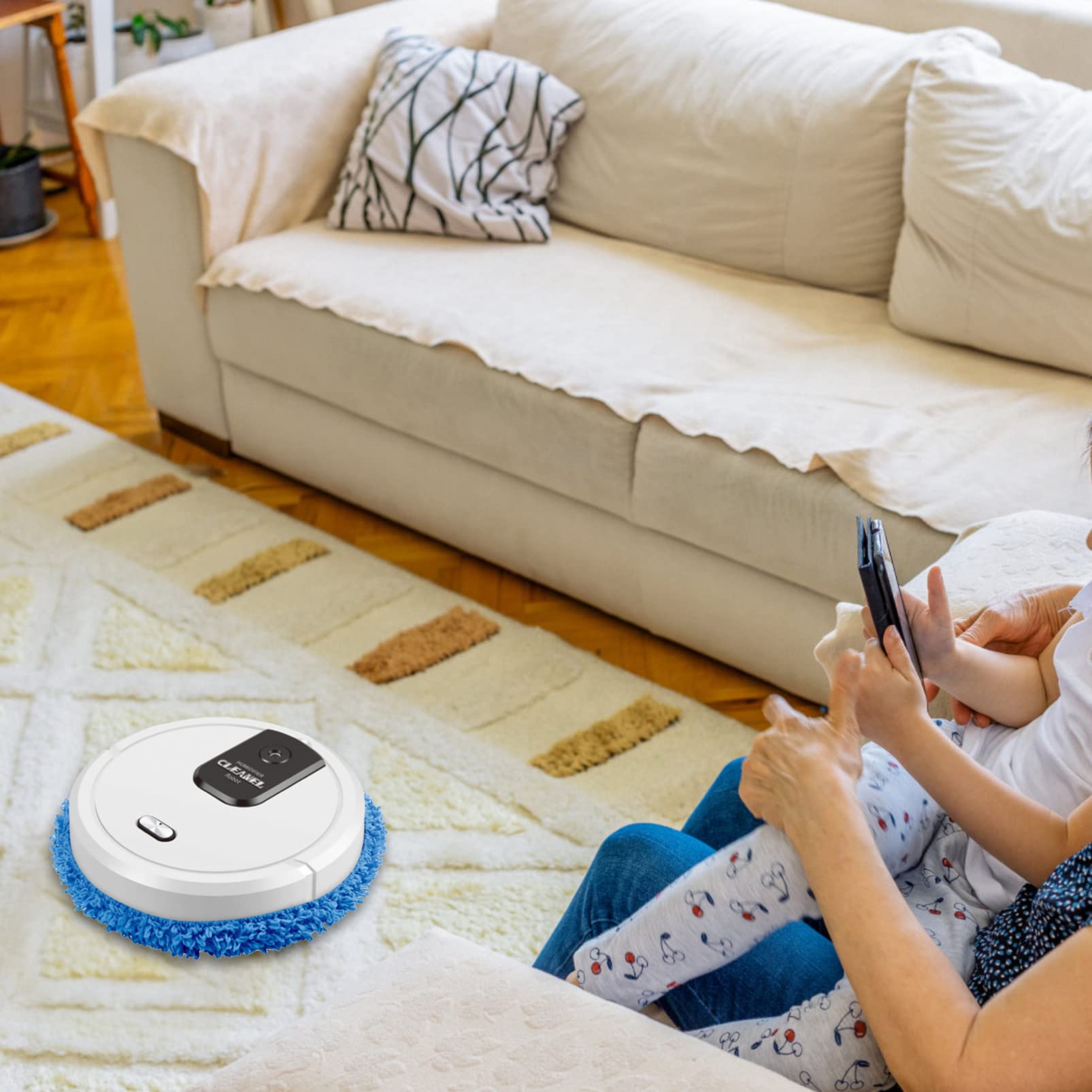 Hemobllo Smart Robot Vacuum Cleaner - Powerful Multifunctional Automatic Vacuum for Carpets, Hard Floors & Pet Hair - Ultra Quiet Home Cleaning Robot with Strong Suction (Random Color) - Perfect for Daily Cleaning, Pet Owners & Busy Households