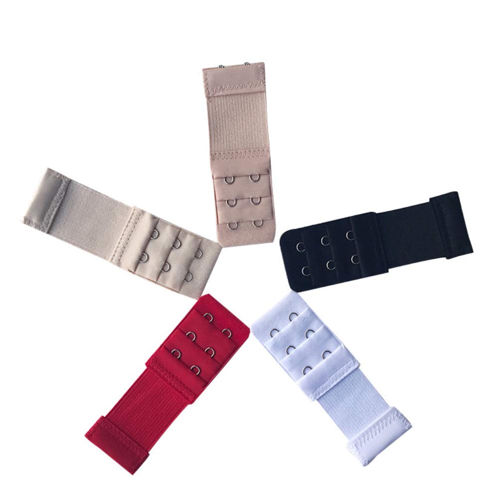 Adjustable Bra Extenders for Women - 3 Rows 2 Hooks Comfortable Band Extension Straps (Red) | Perfect for Tight Bras, Maternity Wear & Post-Surgery Comfort