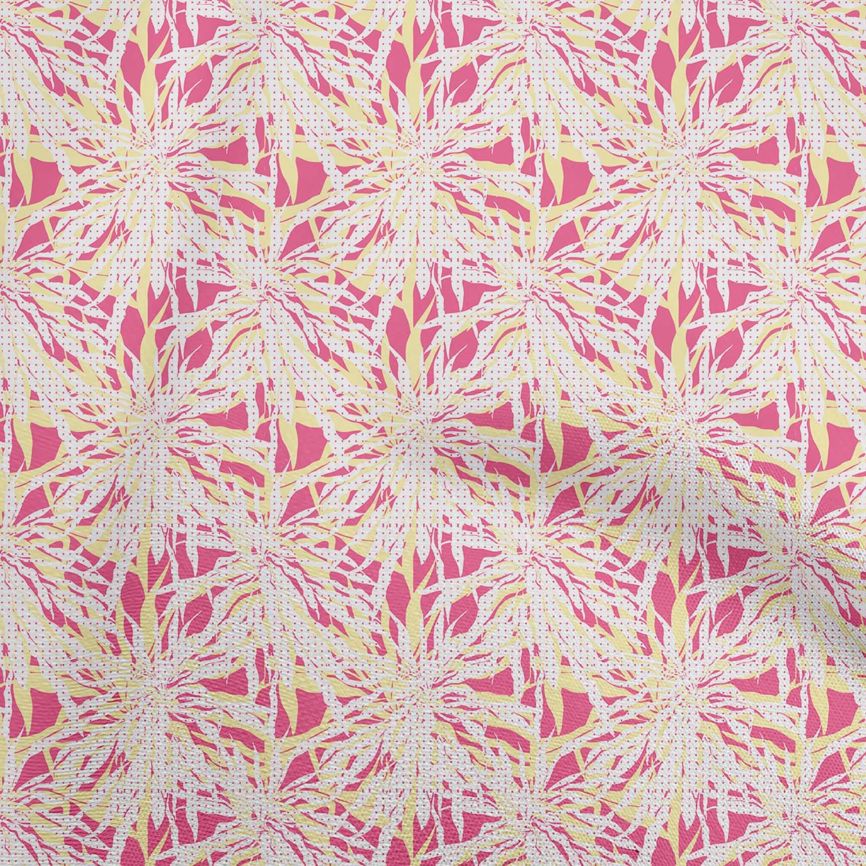 oneOone 100% Cotton Jersey Pink Abstract Floral Print Fabric by The Yard - 58 Inch Wide Soft Stretchy Material for Dresses, Tops & DIY Fashion Projects