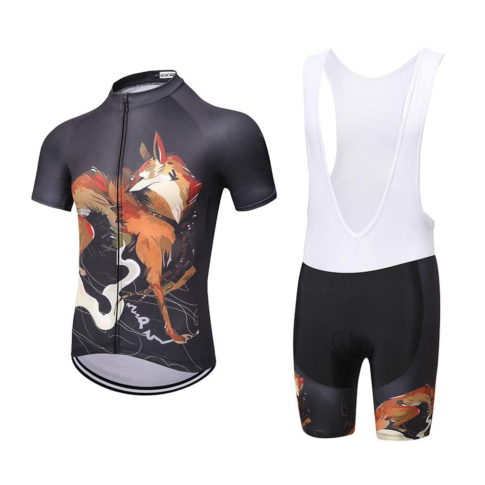 Men's Cycling Jersey and Bib Shorts Set - Quick-Dry, Full-Zip Road Bike Clothing for Comfortable Riding | Perfect for Road Cycling, Training & Outdoor Sports
