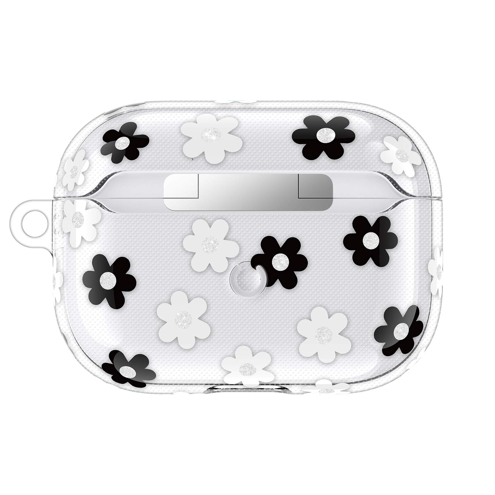 AirPods Pro Case - Clear Cute Shockproof TPU Gel Cover with Keychain & Clip for AirPods Pro Charging Case (Floral Design) - Perfect for Gym, Travel & Everyday Protection