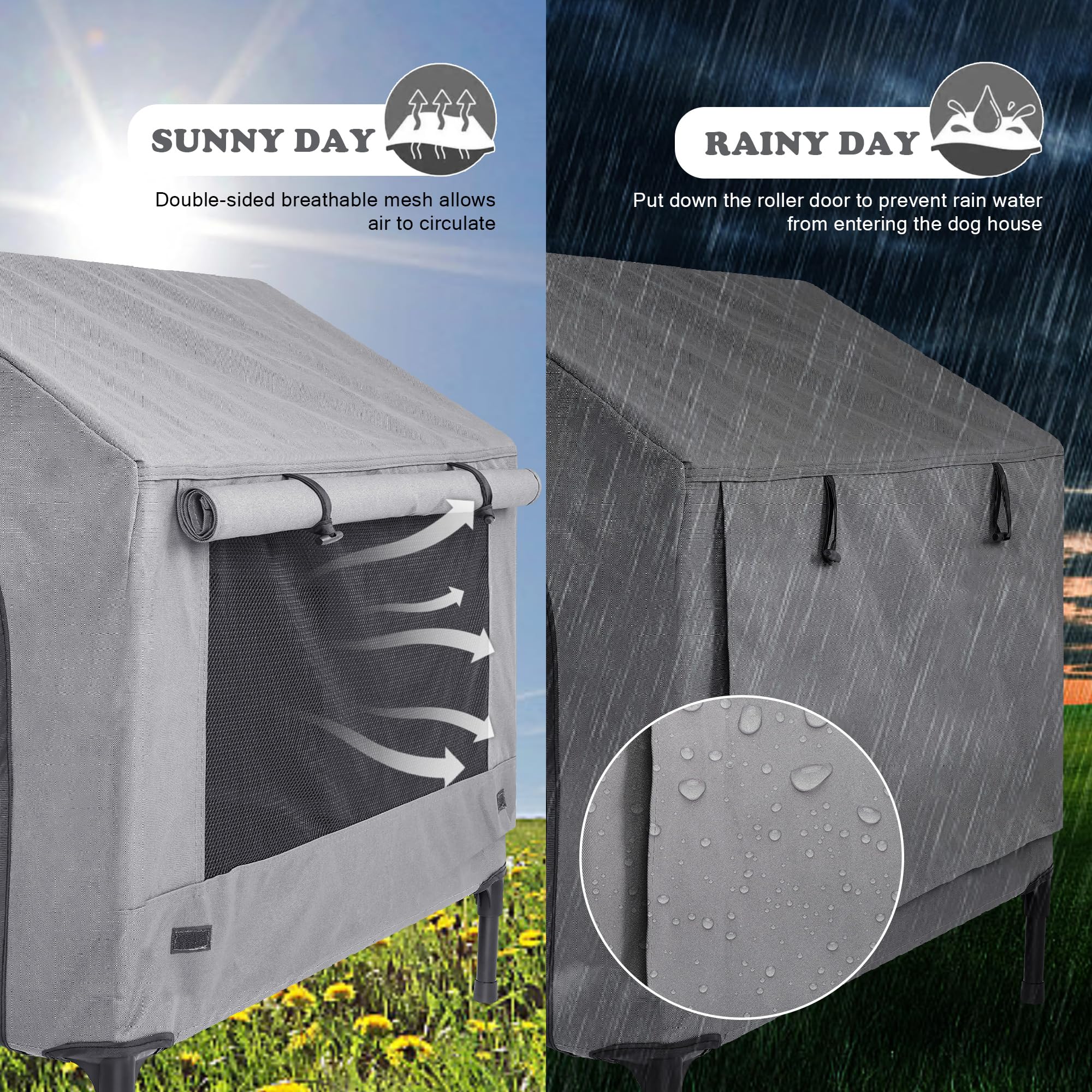 2-in-1 Elevated Dog Bed with Removable Cover - Indoor/Outdoor Pet Shelter for Small Dogs & Cats - Perfect for Patio & Travel