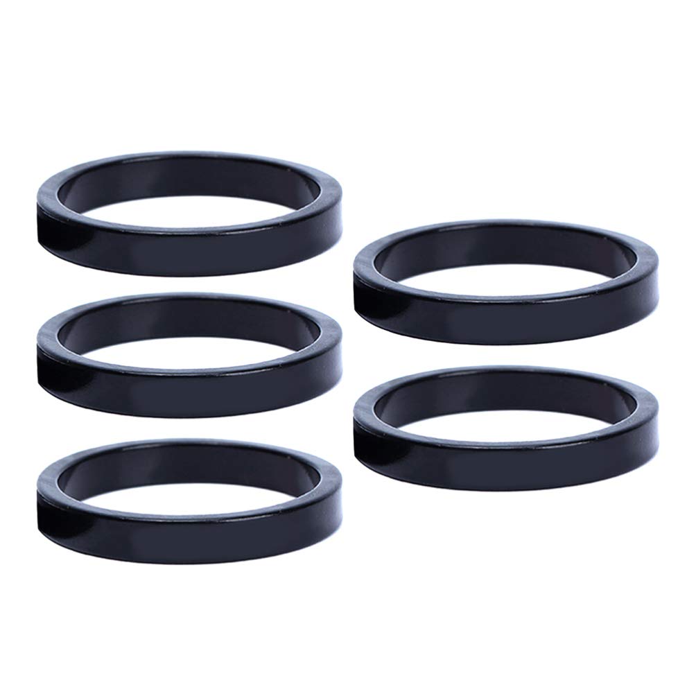 BESPORTBLE 5PCS Aluminum Alloy Bike Headset Spacer Set - 2MM Bicycle Stem Spacers for MTB Road Bike - Perfect for Adjusting Handlebar Height & Bike Maintenance