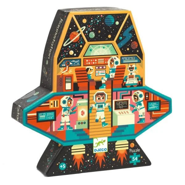 Djeco Space Station Silhouette Puzzle - 300 Piece Educational Space-Themed Jigsaw for Kids & Adults - Perfect for Family Game Night & STEM Learning Activities