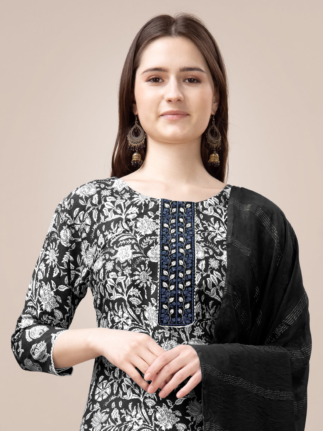 Stylish Black Embroidered Pant Suit with Fancy Lace Detailing - Elegant Women's Formal Wear for Weddings, Parties & Office Events
