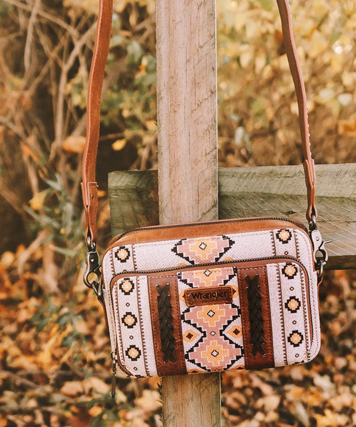 Wrangler Aztec Printed Crossbody Purse - Stylish Boho Shoulder Bag for Women | Perfect for Travel, Shopping & Everyday Use