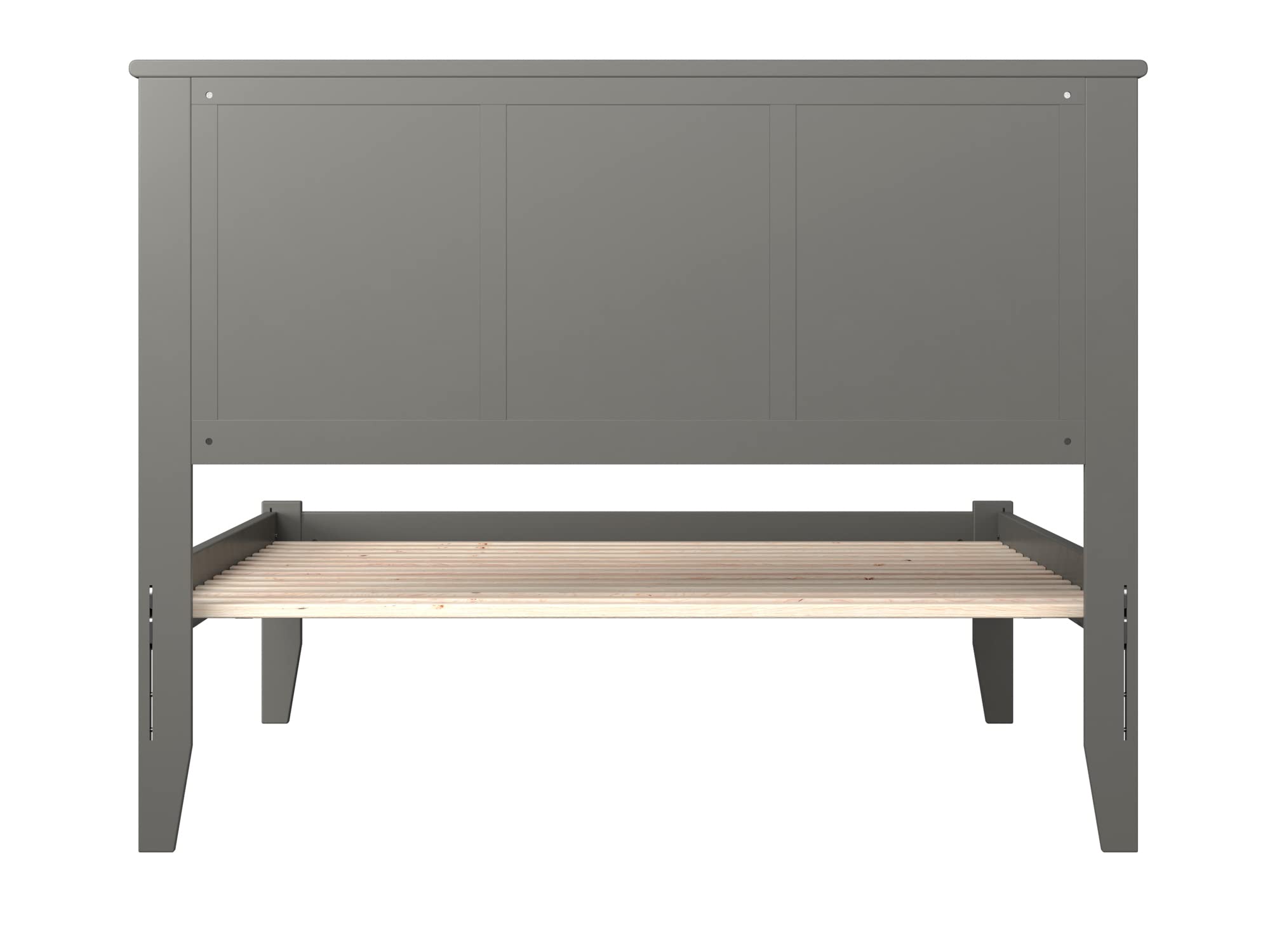 AFI Madison Full Platform Bed Frame with USB Charging Ports - Modern Grey Wooden Bed for Small Spaces & Guest Rooms, Easy Assembly & Sturdy Design