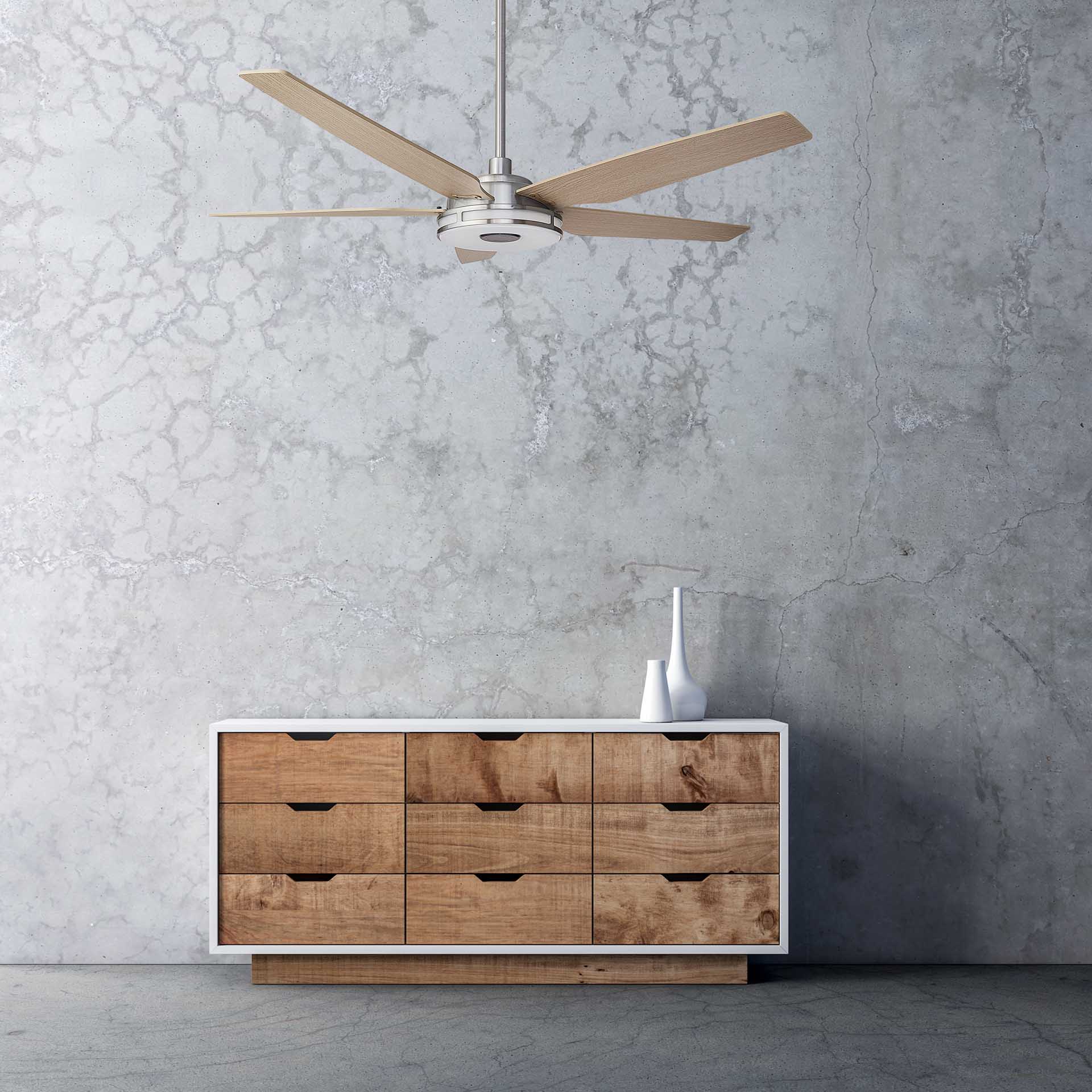 52 Inch Explorer Smart Fan with LED Light & Remote Control - Perfect for Outdoor Patio, Indoor Living Room & Bedroom Cooling