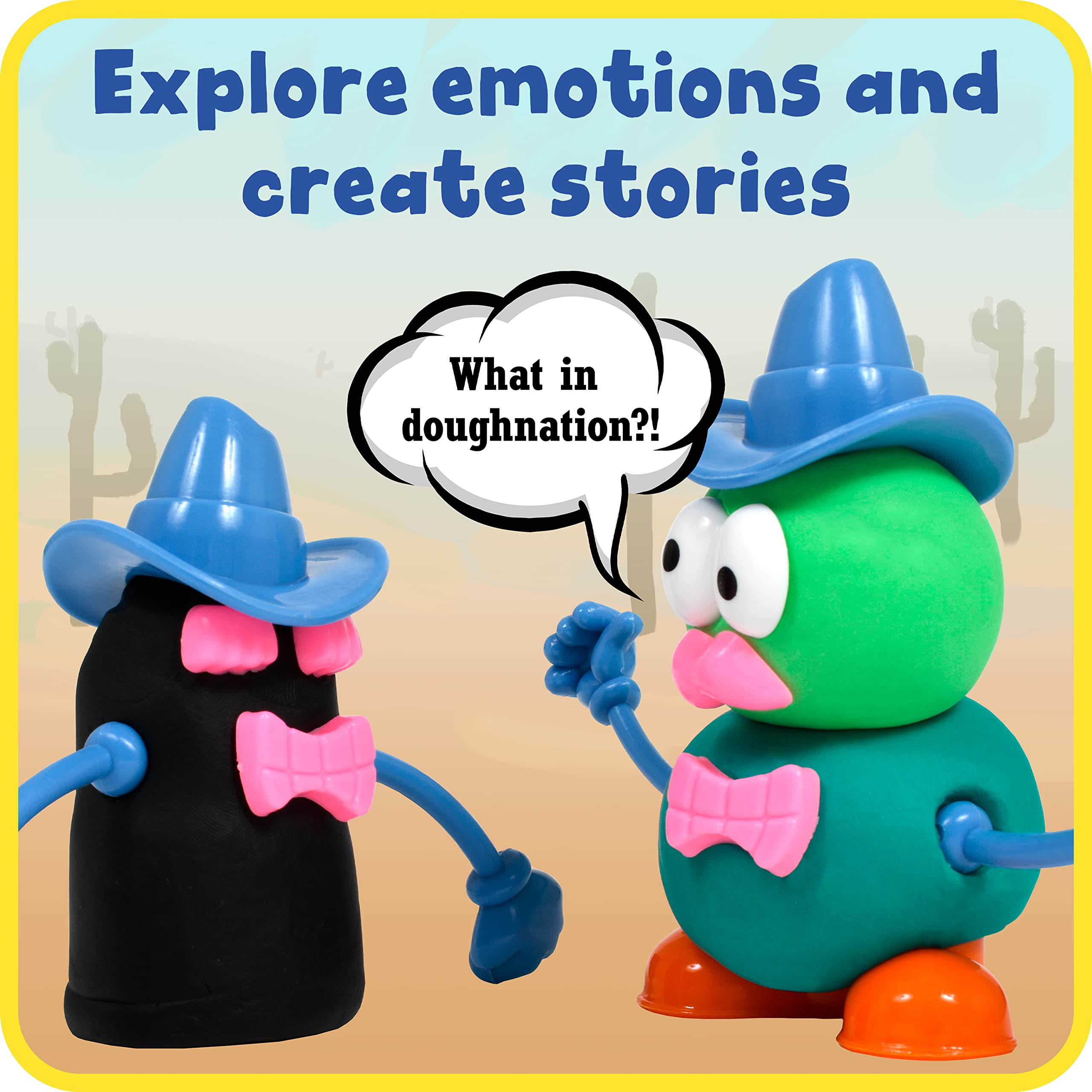 READY 2 LEARN Play Dough Character Accessories Set - 52 Pieces with 21 Unique Shapes for Kids Creative Play | Dough Toys for Children to Create Animals & Decorate Characters | Perfect for Preschool Learning, Birthday Gifts & Sensory Play Activities