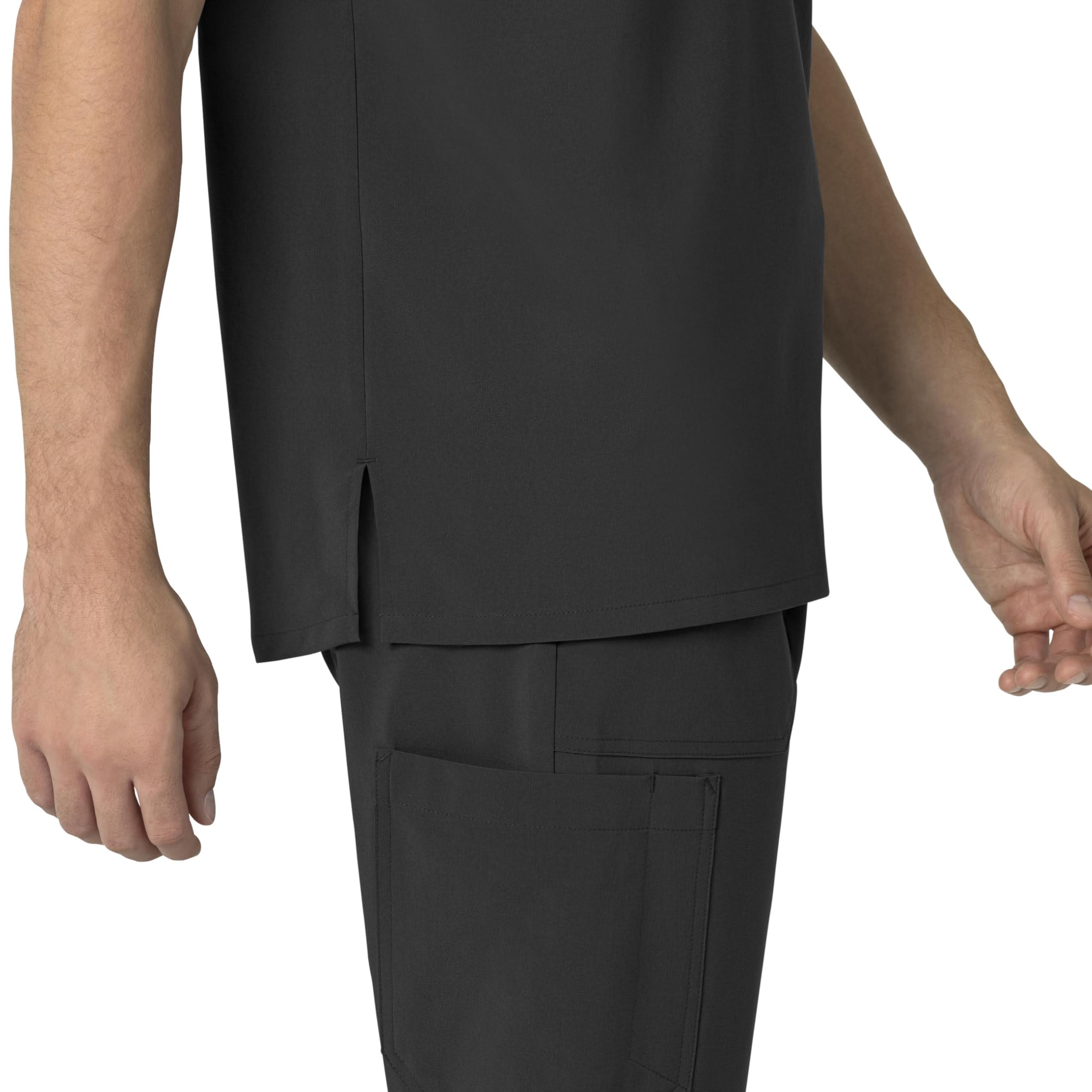 Carhartt Force Cross-Flex Men's Henley Scrub Top - Breathable Stretch Workwear for Medical Professionals - Navy Blue - Ideal for Nurses, Doctors & Healthcare Workers