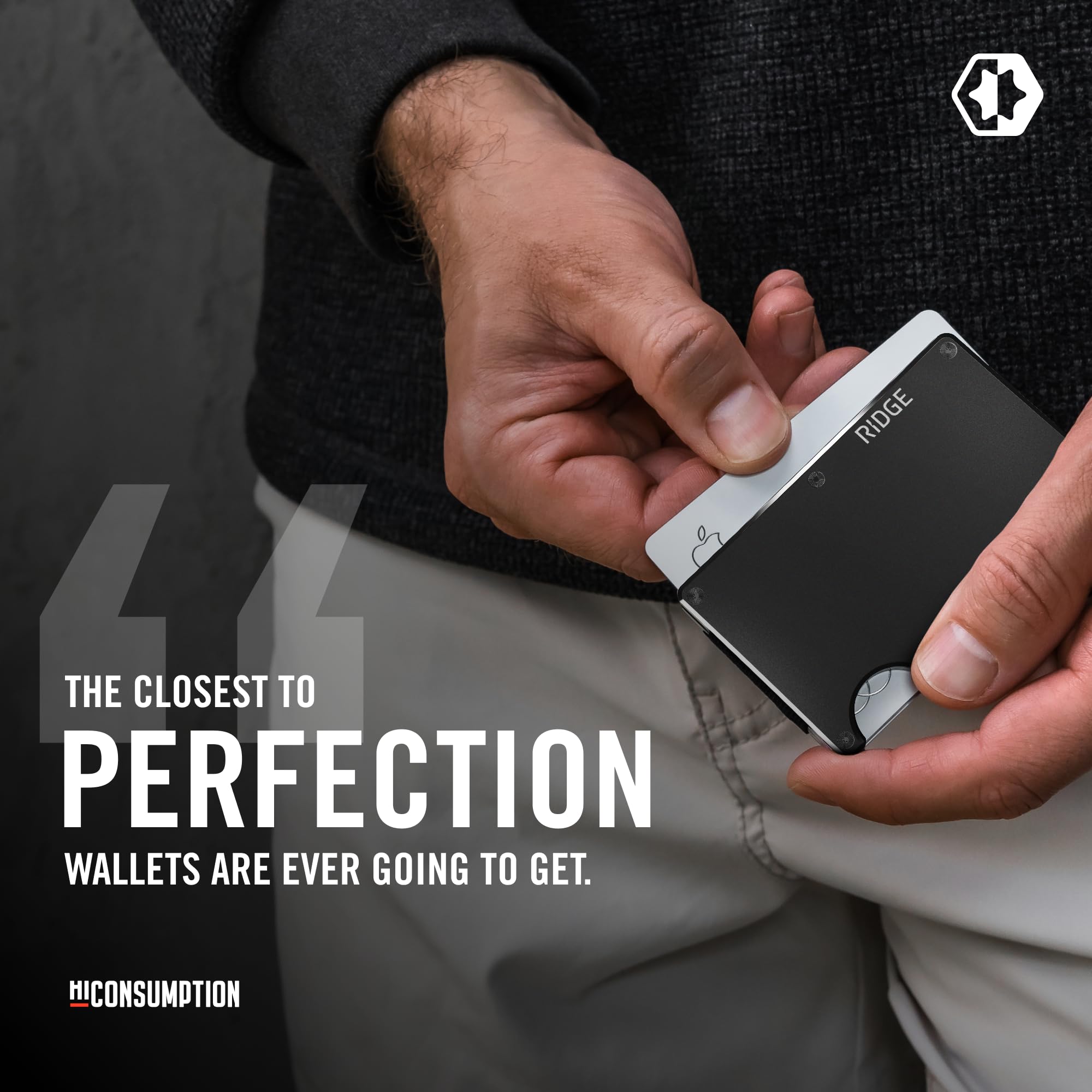 Ridge Wallets for Men - Slim Minimalist RFID Blocking Front Pocket Wallet with Card Holder (Royal Black) - Perfect for Travel, Business & Everyday Carry
