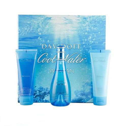 Davidoff Cool Water Women's 3-Piece Gift Set - Perfume, Body Lotion & Shower Gel - Fresh Floral Fragrance for Women | Perfect for Daily Use, Gifts & Special Occasions