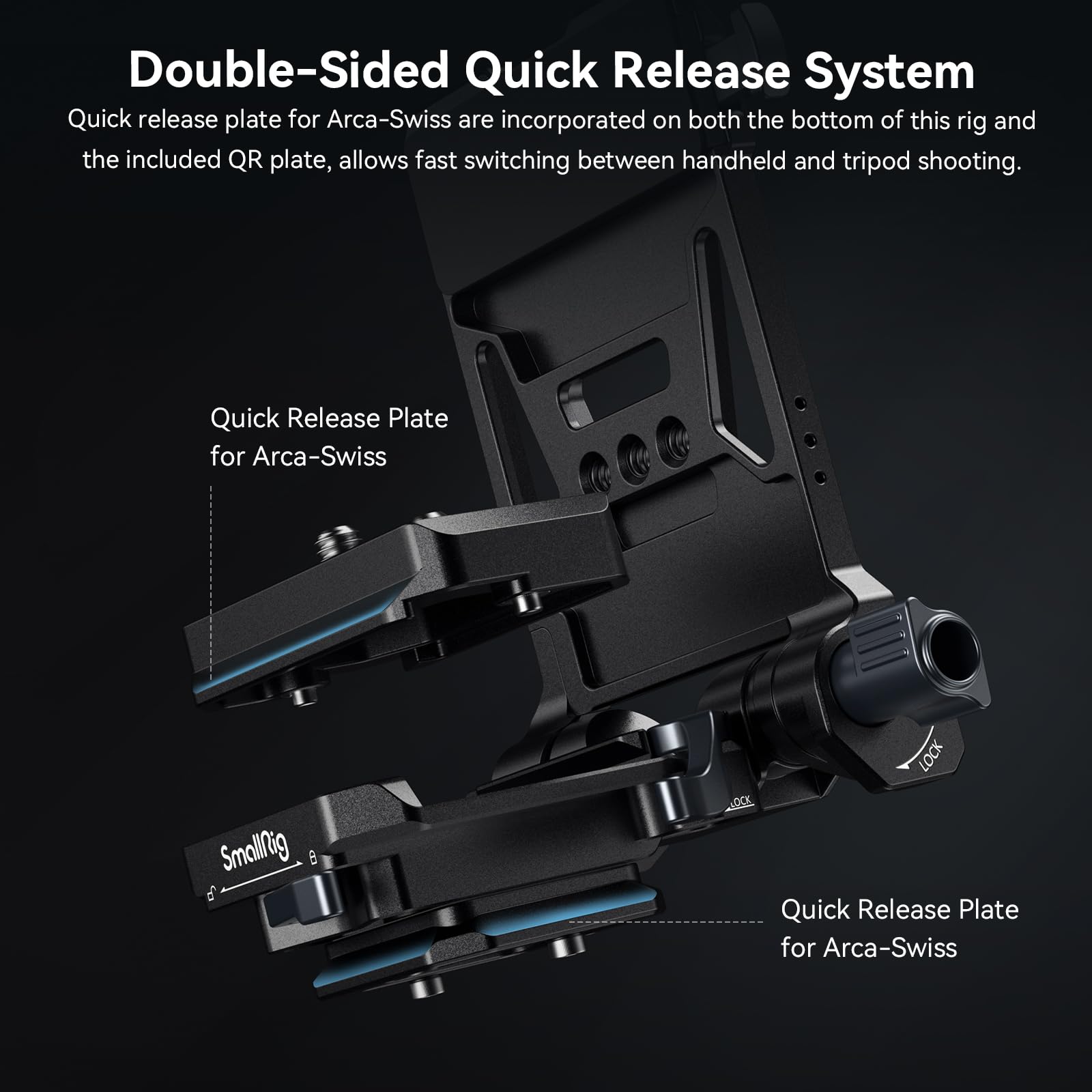 SmallRig 4063B V-Mount Battery Plate with Dual Quick Release - Compatible with DSLR Cameras, Gimbals & Tripods | Arca-Swiss Mount, 15mm Rods & Foldable Design for Professional Videography & Outdoor Shooting