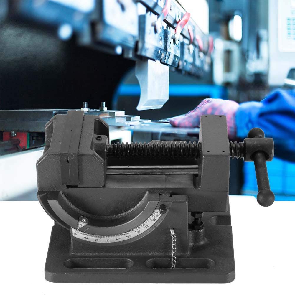 Heavy Duty 4 Inch Cast Iron Tilt Bench Vise - High Strength Metalworking & Woodworking Tool with Non-Slip Fixing Holes & Hardened Screw Rod - Perfect for DIY Projects, Home Workshops, and Professional Metal Fabrication