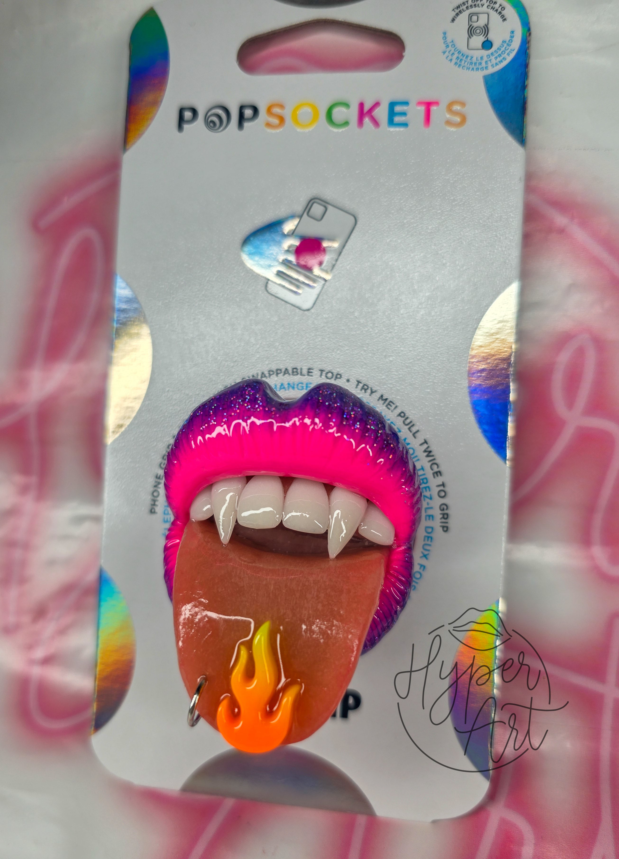 Pyro Punk PopSocket - Grips & Stand for Phones & Tablets - Perfect for Gaming, Streaming & Everyday Use